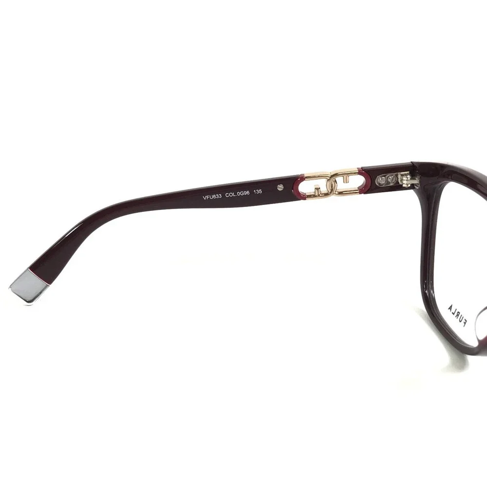 Furla Eyeglasses Frames VFU633 COL.0G96 Bordeaux Gold Cat Eye Full Rim 53-17-135